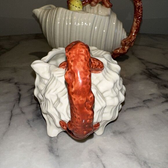 Fitz & Floyd Vintage 1989 Oceana Conch Shell Teapot W/lid & Seahell Creamer SET - Picture 11 of 16